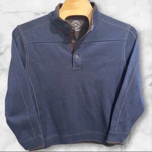 Carbon 2 Cobalt Sweater Adult‎ XL Blue 1/4 Button Long Sleeve Pullover Mens